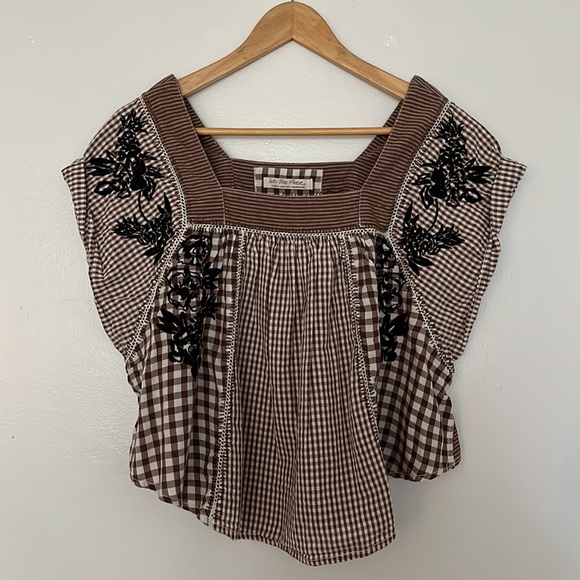 CLOSING SALE! 
🎉HP!!🎉 Free People | Half Moon Gingham Check Shirt - Picture 4 of 5